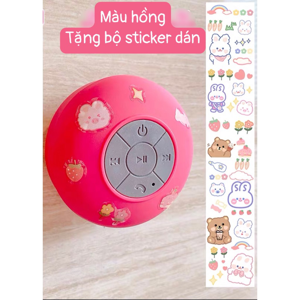 Loa Bluetooth Không Dây Dùng Trong Nhà Tắm Chống Thấm Nước ❤️ Kèm Bộ Sticker Dễ Thương Mới Nhất