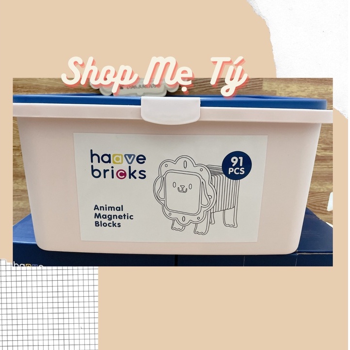 Bộ Xếp Hình Nam Châm HaaveBricks/ Đồ Chơi Haave Bricks Hàn Quốc Cho Bé Sáng Tạo - Animal Magnetic Blocks Ha