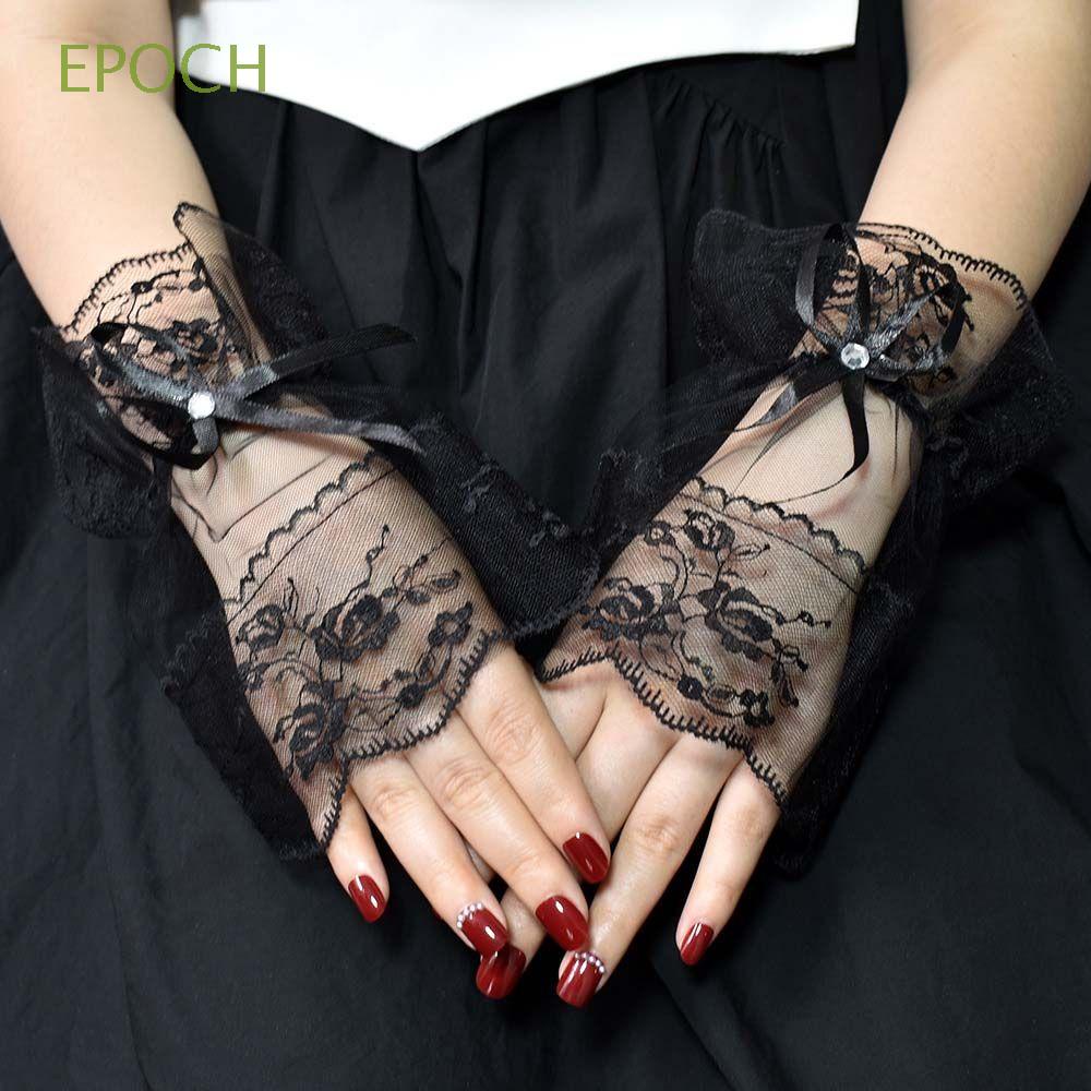 Epoch Găng Tay Vải Lưới Đính Nơ Phong Cách Lolita Dành Cho Cô Dâu