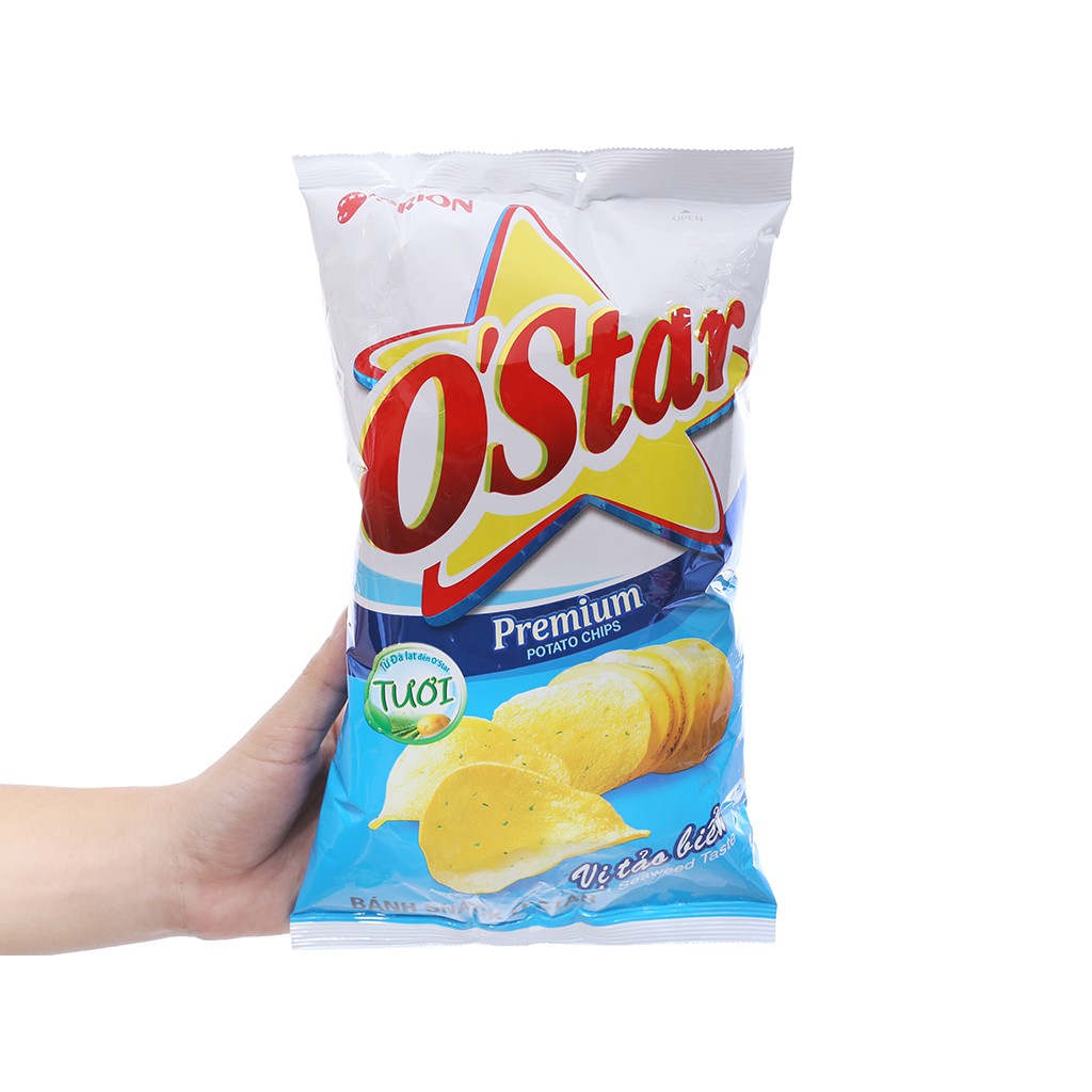 Bánh Snack khoai tây O'Star gói 36g vị tảo biển/ trứng muối/kim chi Hàn Quốc