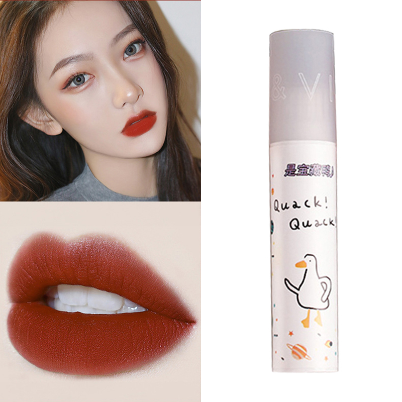 [Hàng mới về] Son kem lì dưỡng ẩm làm đẹp môi lâu phai với 6 màu tùy chọn
