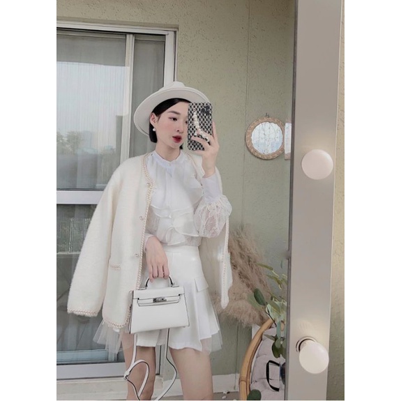 Áo cadigan lông thỏ