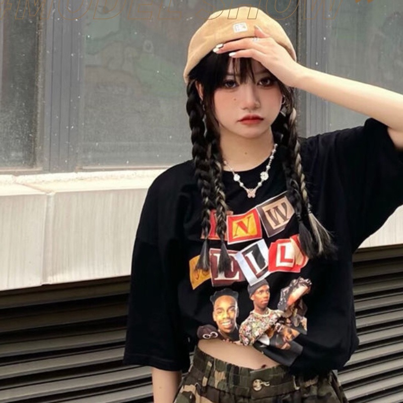 IELGY Áo Thun Tay Ngắn Dáng Rộng Thiết Kế Mới Thời Trang Mùa Hè Dành Cho Cặp Đôi