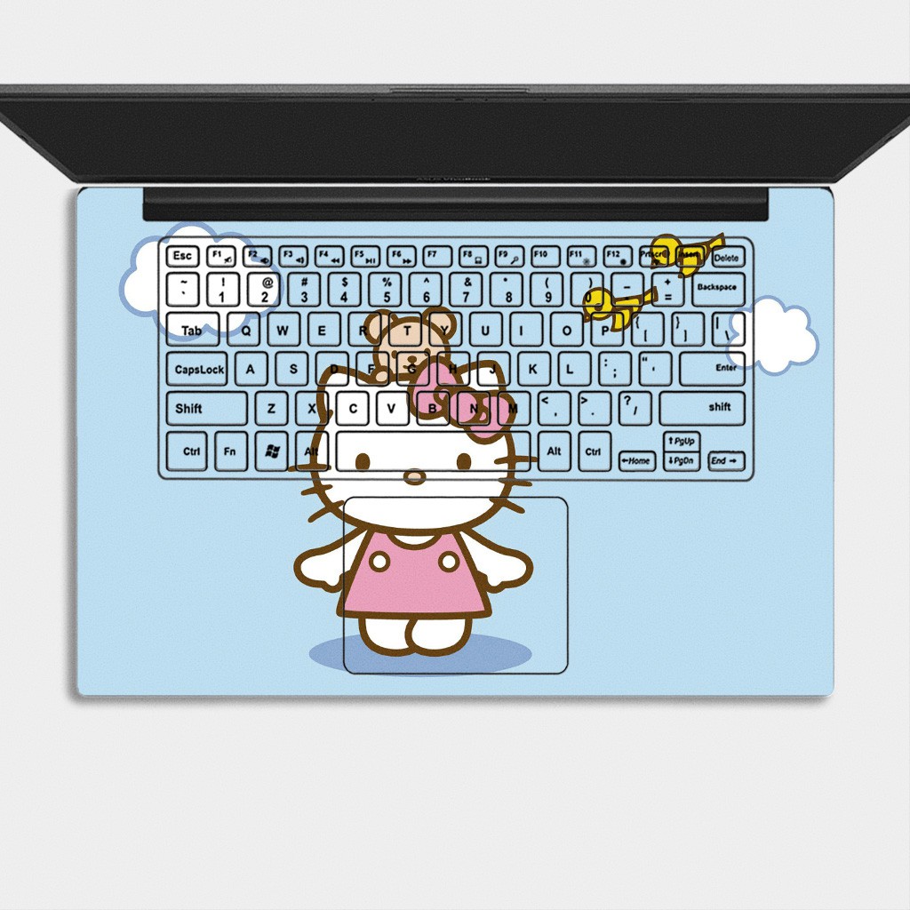 Bộ skin dán laptop mẫu HELLO KITTY / Có mẫu decal dán cho tất cả các hãng máy tính