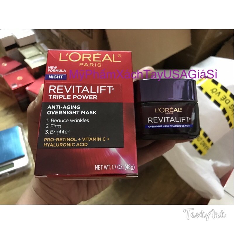 Kem Dưỡng Da Ban Đêm L’Oréal Revitalift Triple Power Anti-Aging Overnight Mask 48g Hàng Nhập USA