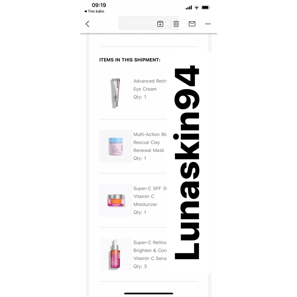 Serum Retinol + VitC của nhà StriVectin có chứa niacinamide