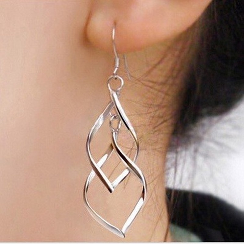 Mới Bông Tai Dáng Dài Màu Trắng Phong Cách Thanh Lịch 210825