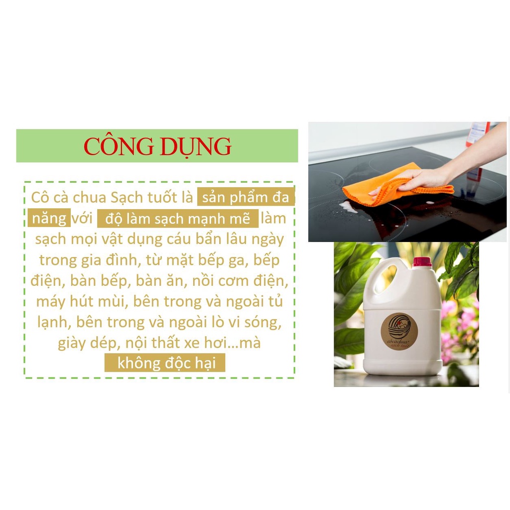 Nước lau đa năng hữu cơ CÔ CÀ CHUA Sạch Tuốt khử mùi diệt khuẩn nhà tắm bếp kính -  lên men từ quả cà chua