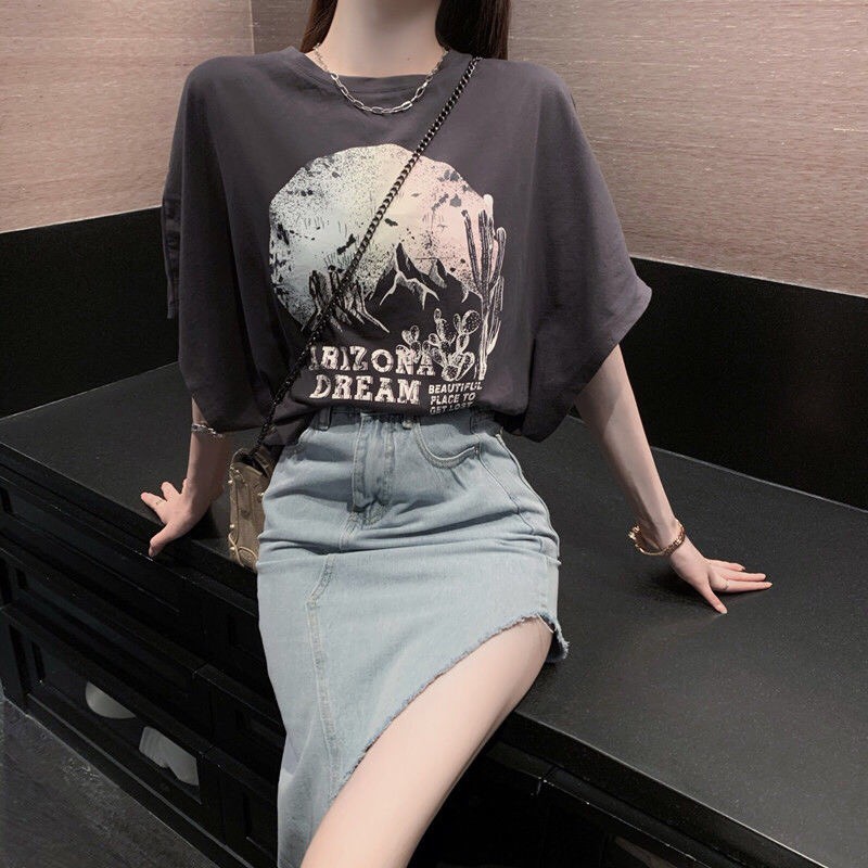 Chân Váy Bò Dáng Dài Thiết Kế Độc Đáo/ Váy Bò Xanh Ins Eo Cao Hở Đùi Sexy Cá Tính V00147 | BigBuy360 - bigbuy360.vn