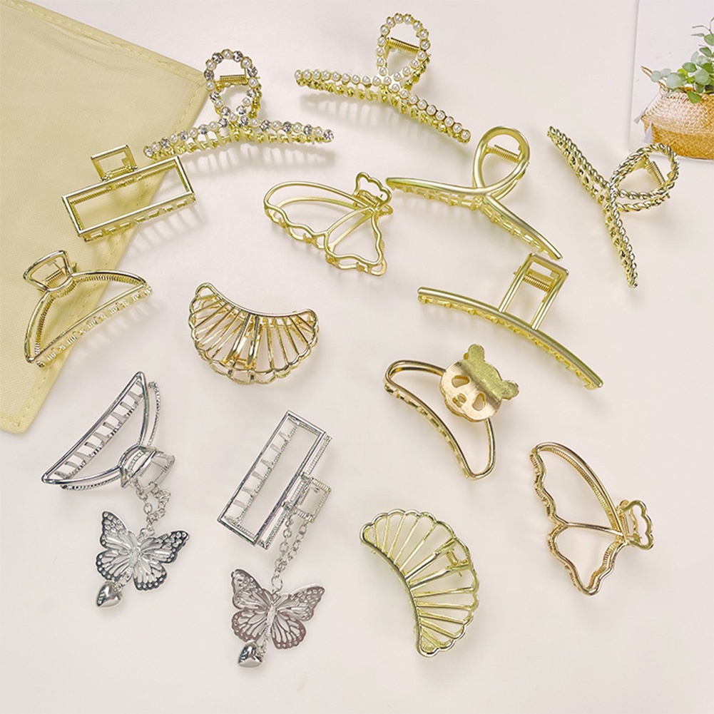 Kẹp tóc Rhinestone, Kẹp tóc hàn quốc，Kẹp Tóc Kim Loại Đính Ngọc Trai Nhân Tạo Thời Trang