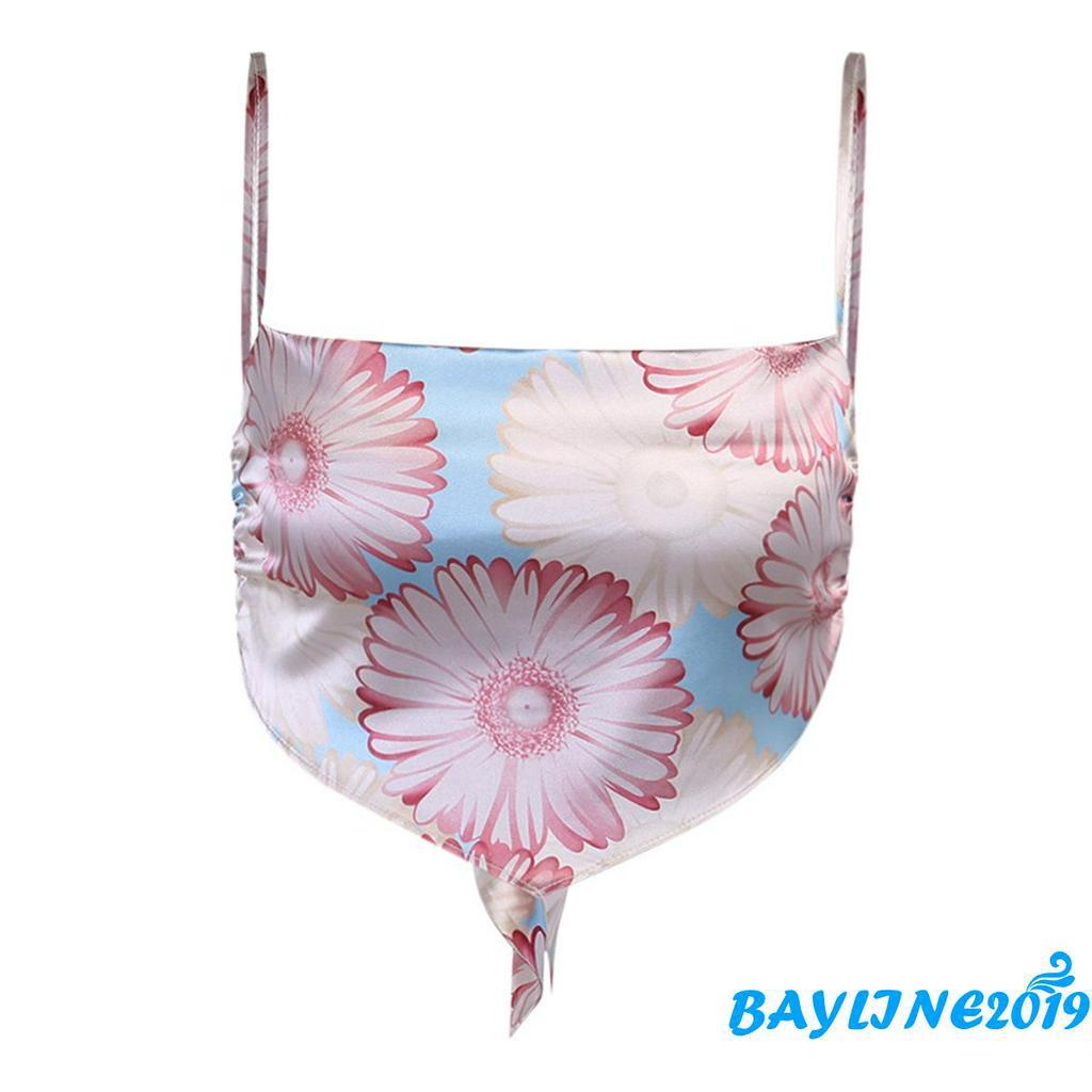 Áo Dây Nữ Lưng Trần In Hoa Gợi Cảm