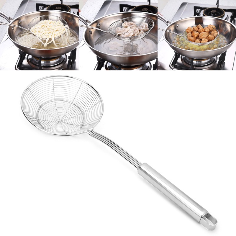 HO Solid Spider Strainer Skimmer Ladle Stainless Steel Kitchen Utensil Tool