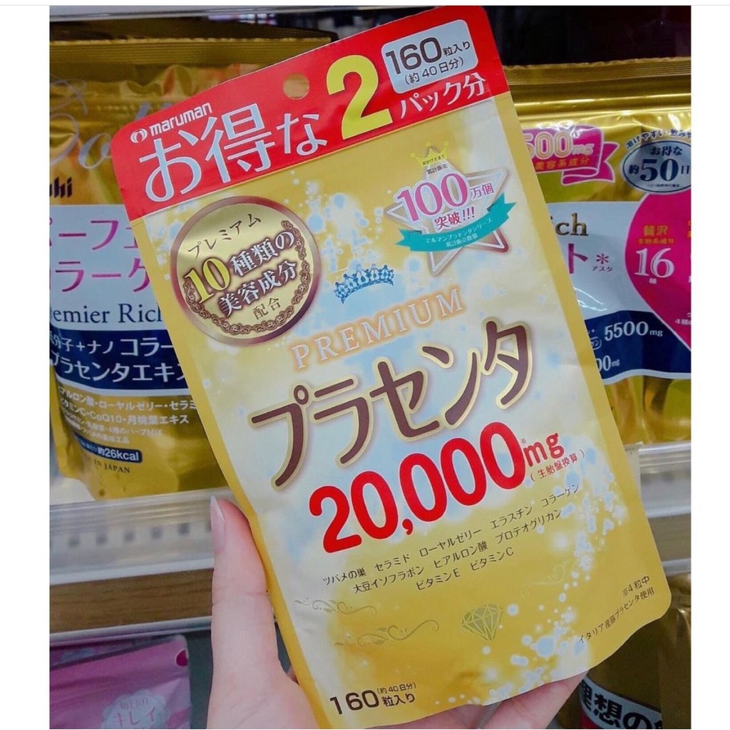 Viên uống nhau thai Maruman Placenta 20000mg Nhật Bản 160 viên