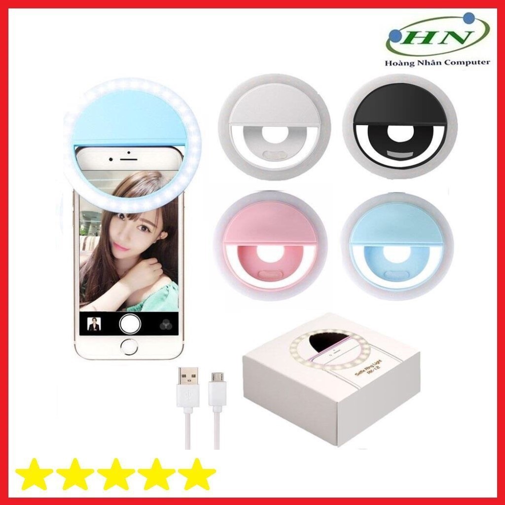 Đèn selfie Ring light cho điện thoại sạc điện TẶNG KÈM DÂY SẠC