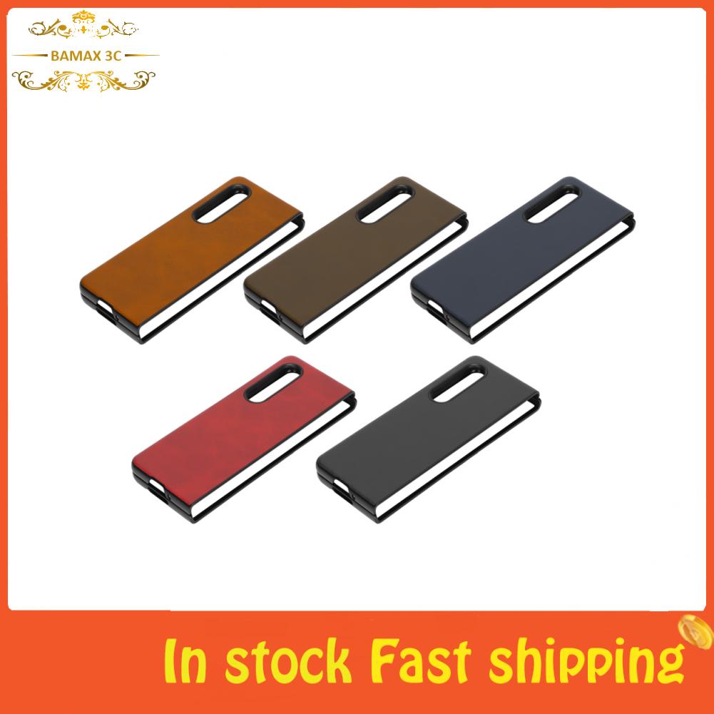 Ốp điện thoại cứng phối da chống sốc/trầy xước cho Samsung Galaxy Z Fold 3