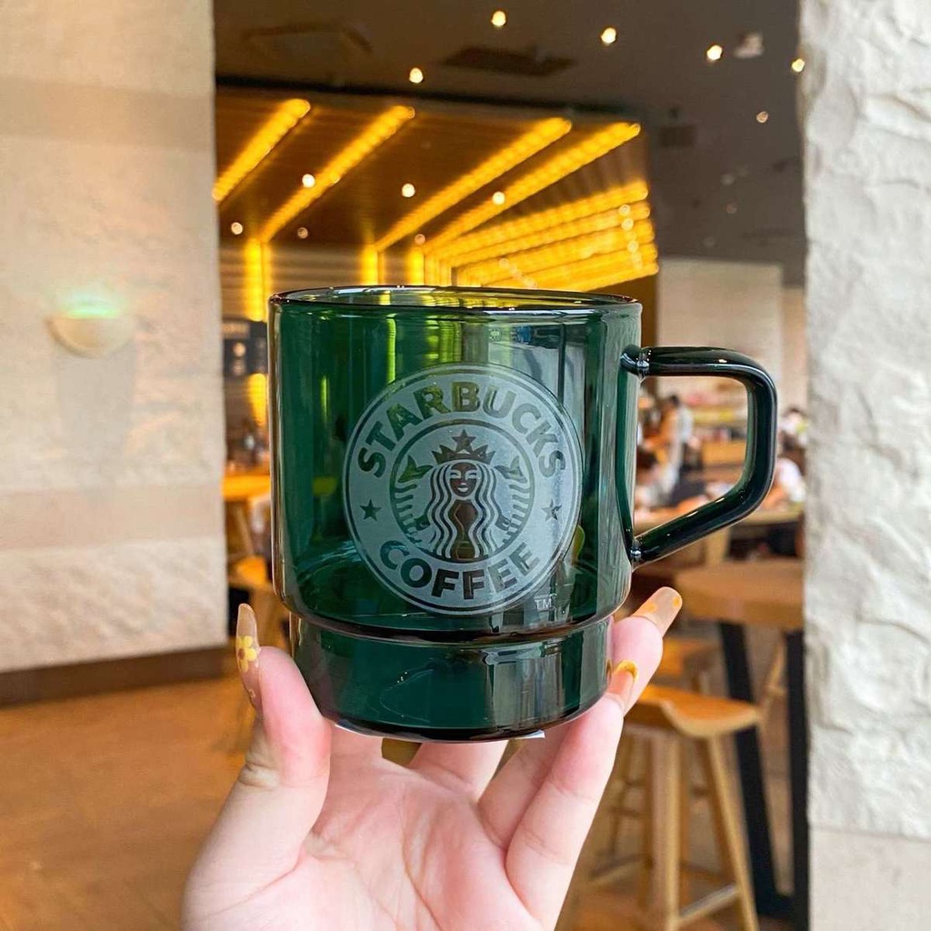 Cốc Thủy Tinh Starbucks 2020 Có Tay Cầm Và Cây Khuấy Kim Cương Sáng Bóng