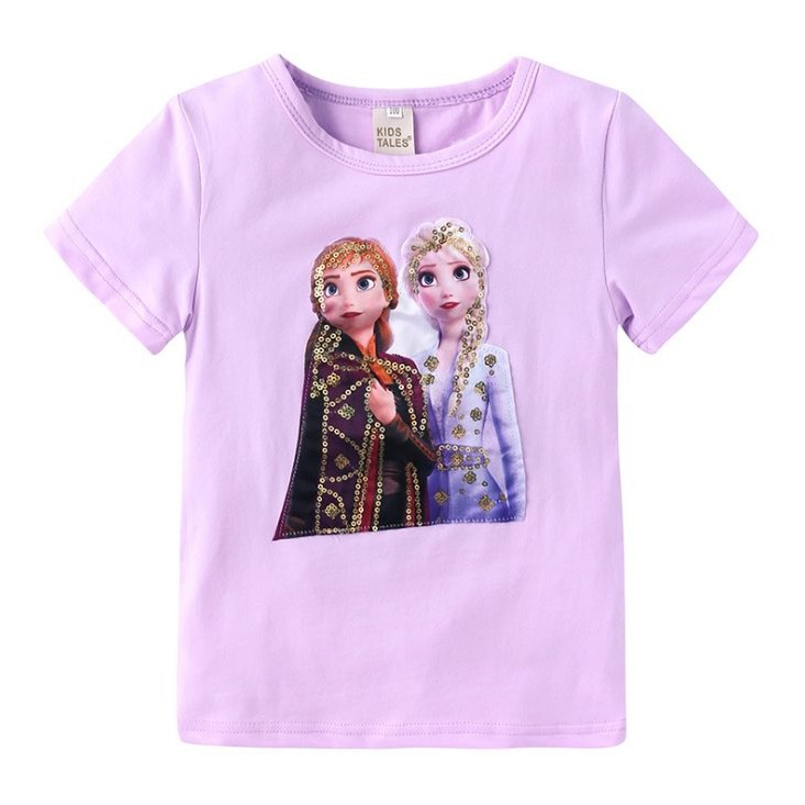 Áo cộc tay PHÁT SÁNG, áo gắn đèn led siêu nhân cho bé trai và công chúa Elsa cho bé gái Kid Tales