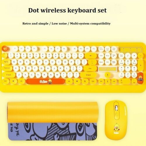 Cartoon Cute Low Noise Waterproof 2.4G Wireless Keyboard And Mouse Set