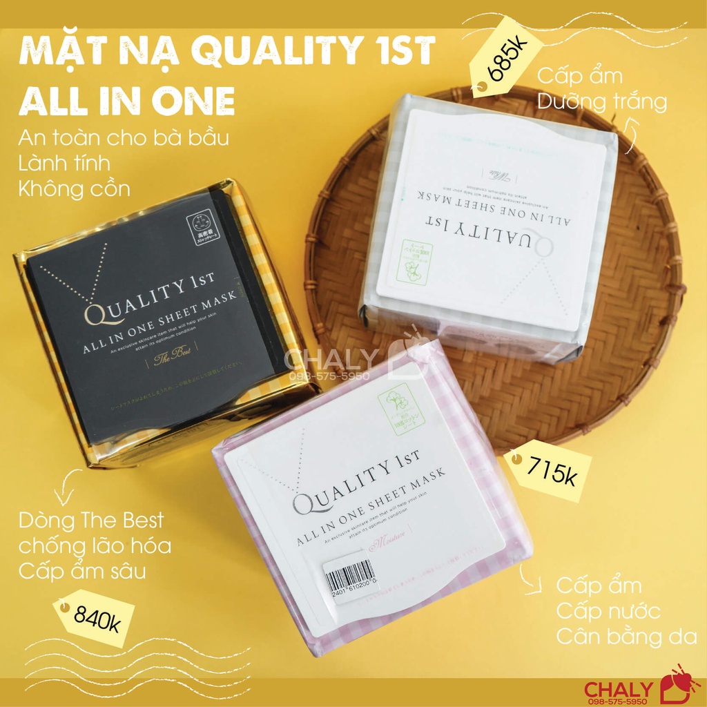 Mặt nạ dưỡng da đa năng Quality 1st All in One Sheet Mask siêu lành tính của Nhật