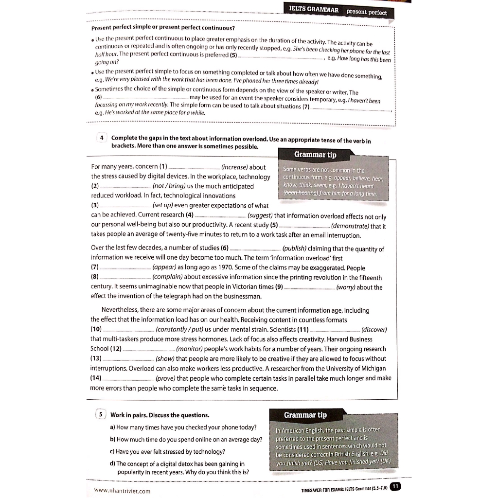 Sách - Timesaver for Exams - IELTS Grammar 5.5 - 7.5