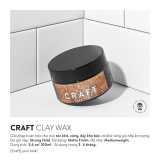 Sáp vuốt tóc Craft - Clay wax - Bản 100Gr