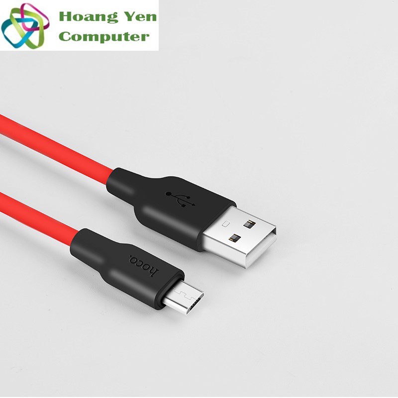 [1M] Cáp Sạc MICRO USB Hoco X21 Plus Dây Silicon Mềm Dẻo Chống Cháy Dài 1M - BH 1 Năm - Hoàng Yến Computer