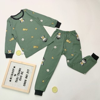 [Free Ship - Size 120] Đồ bộ cotton dài tay cho bé