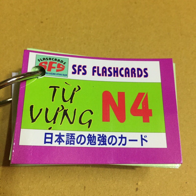 trọn bộ 4 thẻ flashcards n4 từ vựng  kanji ngữ pháp