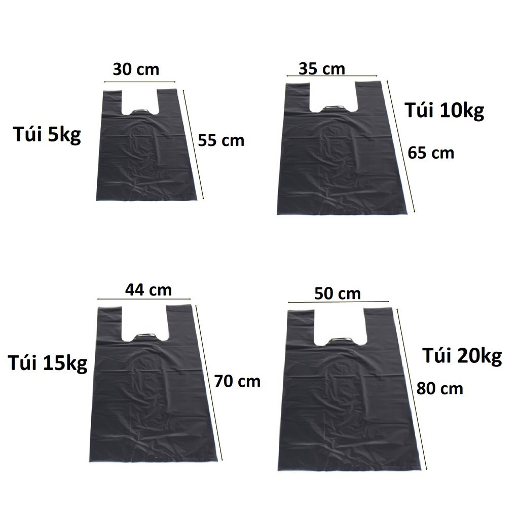 Túi Bóng Đen 40kg 30kg,20kg,15kg,10kg,5kg,3kg,2kg,1kg Đựng Rác,Túi Nilon Đen Gói Hàng Đủ size