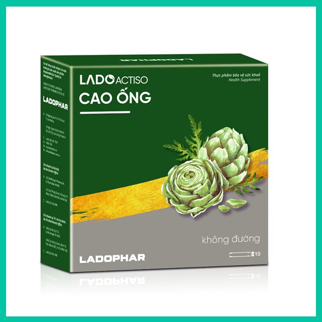 Cao Ống Atiso Ladophar không đường [CAO KHONG DUONG * 1] - Hộp 10 ống 10ml Quà tặng sức khỏe từ thiên nhiên