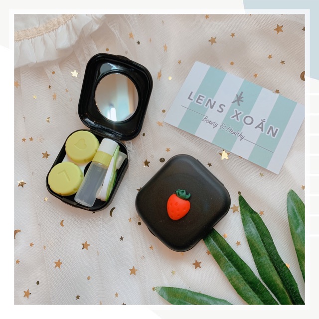 HỘP ĐỰNG KÍNH ÁP TRÒNG ( LENS) MINI FRUIT ( Bao gồm: que đeo lens,gắp lens, lọ chiết ngâm, khay đựng, gương) | Lens Xoắn