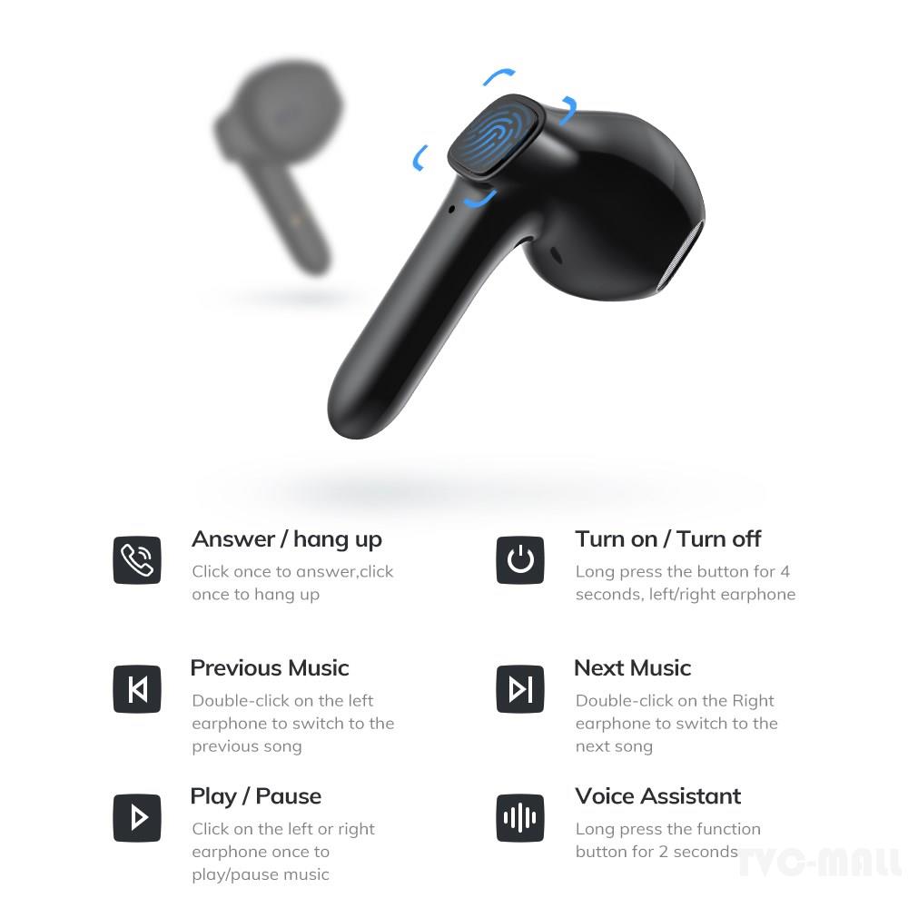 Tai Nghe Bluetooth Không Dây TOPK T20 Điều Khiển Cảm Ứng Chất Lượng Cao | BigBuy360 - bigbuy360.vn