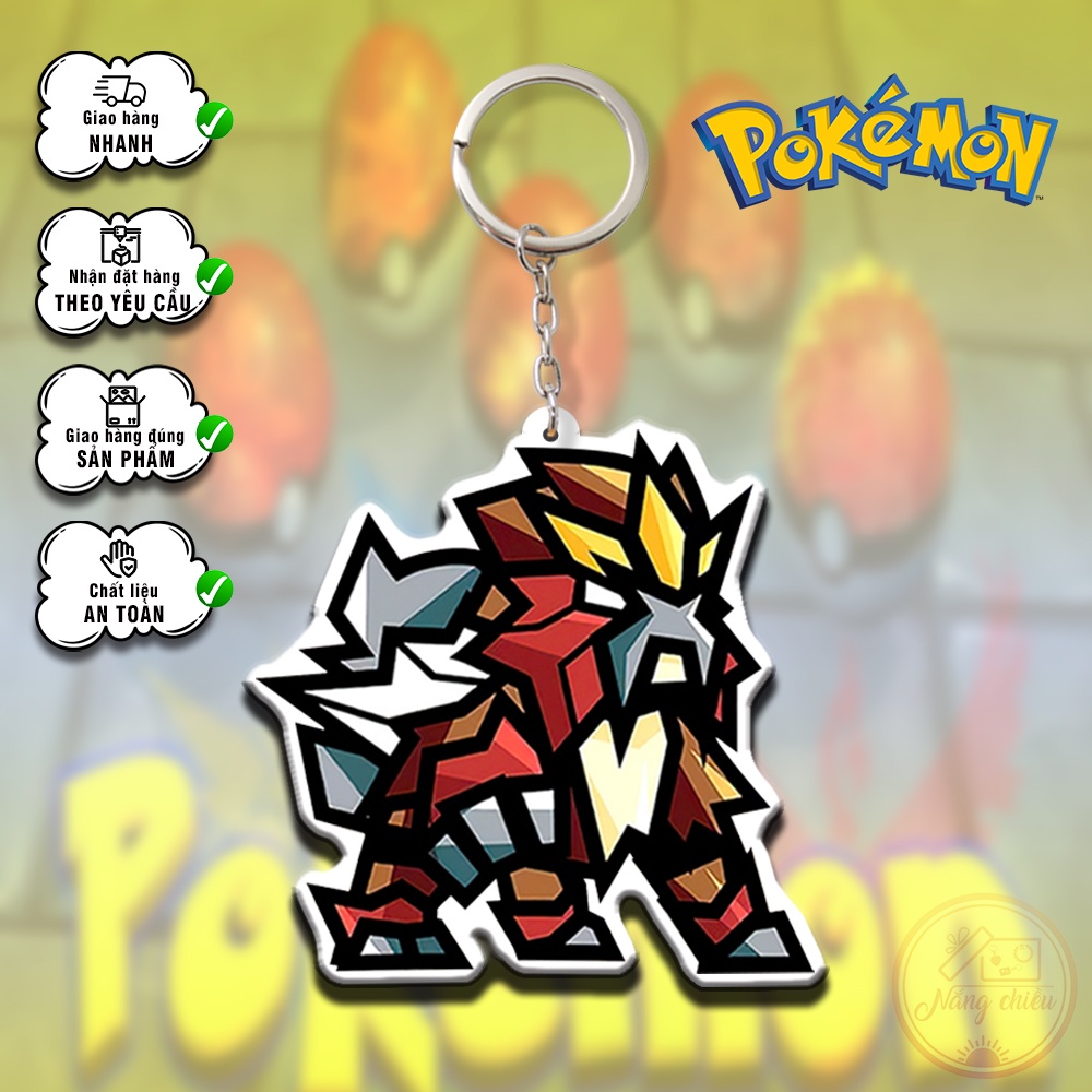 Móc khóa Dày In Sắc Nét 2 Mặt - Anime Pokemon ☘️Móc khóa Anime☘️ Anime theo yêu cầu