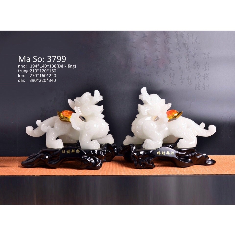 Cặp Tỳ Hưu Phong Thuỷ Đế Gỗ - Tỳ Hưu Phong Thuỷ Chiêu Tài Kích Lộc