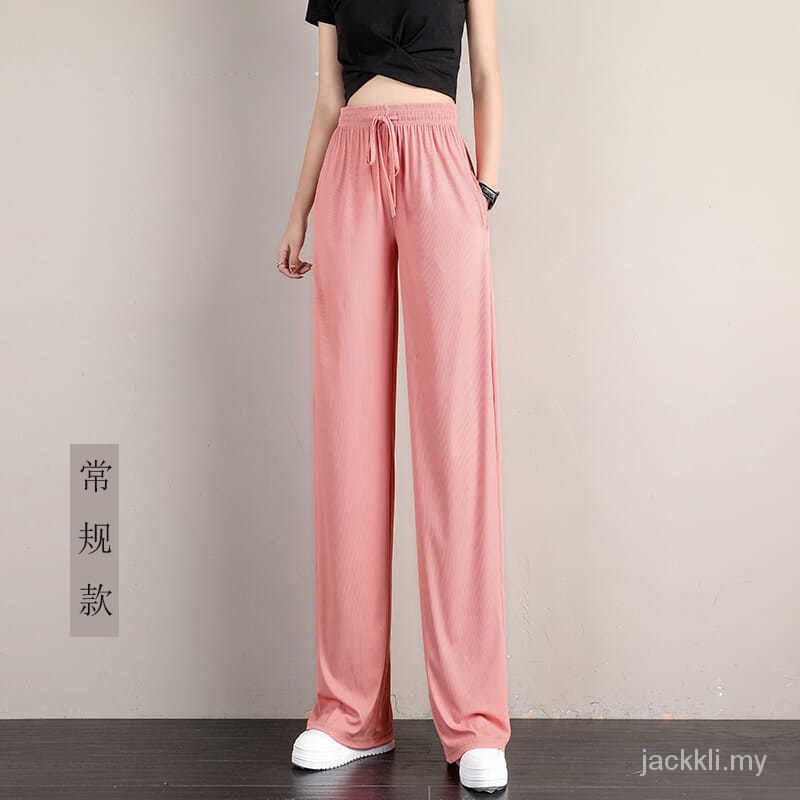 Quần Lụa Dài Ống Rộng Lưng Cao Thời Trang Mùa Hè Cho Nữ | BigBuy360 - bigbuy360.vn