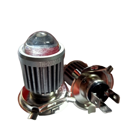 Bóng Đèn Pha Bi Cầu Mini Chân H4 Siêu Sáng , 2 Chế Độ Vàng Và Trắng, Lắp Wave, Sirius, Exciter, Lead, Sh