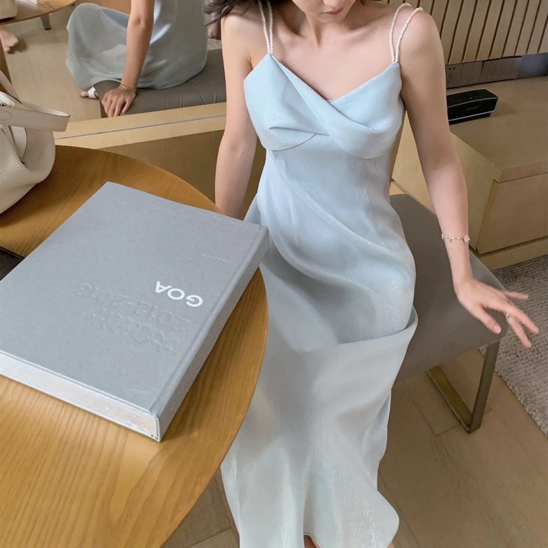 Váy hai dây dáng dài hai lớp hàng đẹp