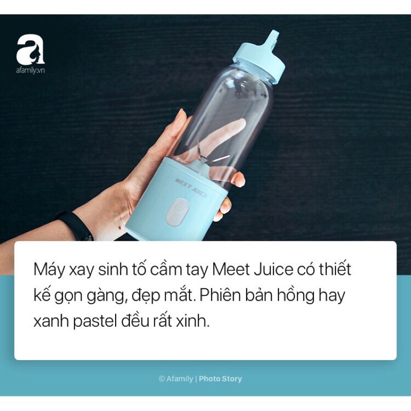 Máy xay sinh tố hoa quả cầm tay mini Meet Juice 500ml tiện dụng đi du lịch, đi học, đi làm - SunStoreVN