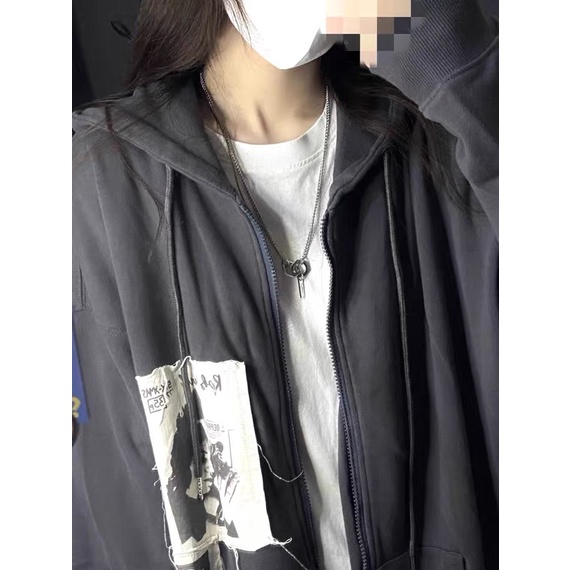 Áo khoác hình phong cách retro áo có mũ áo hoodie