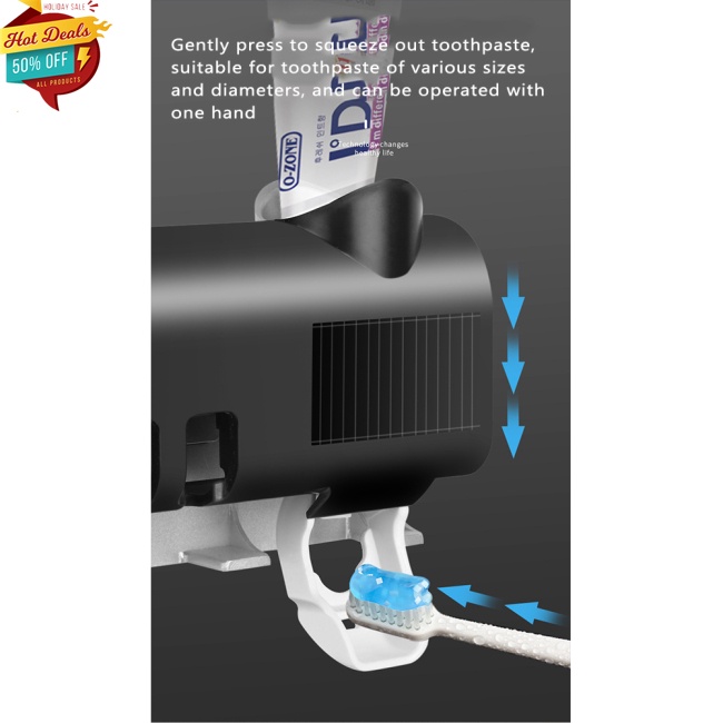 Giá Đỡ Bàn Chải Đánh Răng Gắn Tường Bằng Tia Uv Không Cần Khoan Tường Tiện Dụng