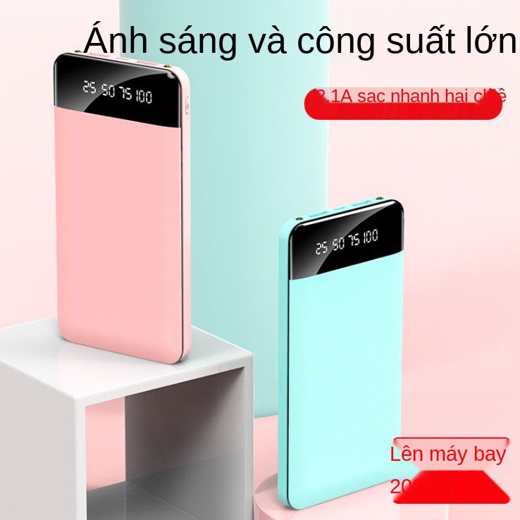 Sạc nhanh 20000mAh Pin dự phòng di động dung lượng lớn siêu mỏng 10000mAh, loại phổ thông của Apple và Huawei