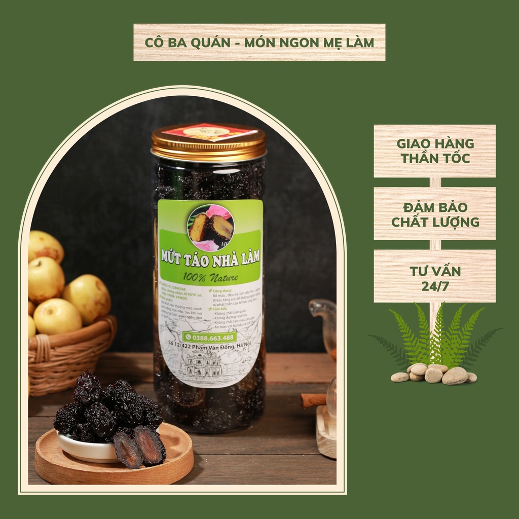 Táo Tàu Đen Ủ Thảo Dược Loại Vip Giúp Bổ Sung Khí Huyết Và Hỗ Trợ An Thần 1kg