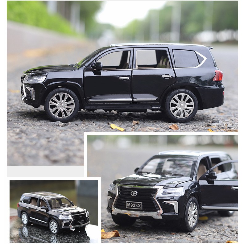 Đồ chơi trẻ em xe mô hình ô tô Lexus LX570 XLG tỉ lệ 1:24 xe bằng sắt mở được cửa có âm thanh và đèn