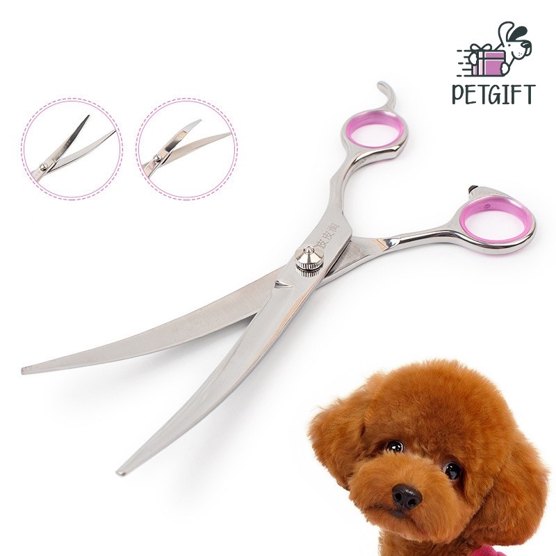 Kéo cong cắt lông chó mèo dài 7 Inch làm bằng thép không rỉ