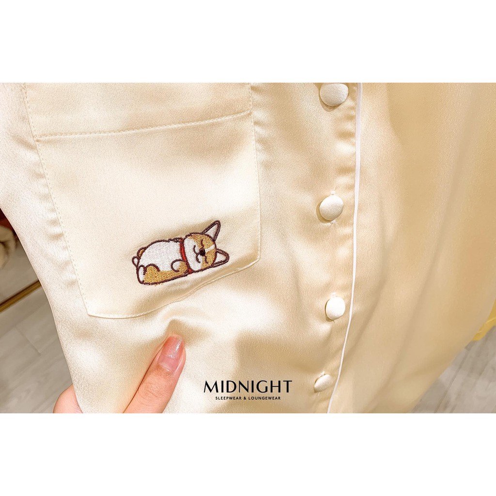 Đồ ngủ mặc nhà Pyjamas thêu hình Corgi - Midnight Sleepwear | BigBuy360 - bigbuy360.vn