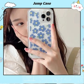 Ốp Điện Thoại Tpu Acrylic Trong Suốt Họa Tiết Hoa Màu Xanh Dương Cho iPhone 13 Pro 13prm 11 7Plus 8Plus Xr XS 13 12 Pro Max