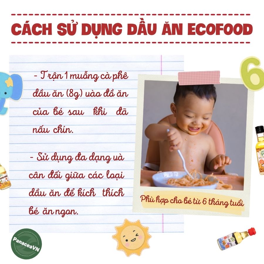 Dầu ăn dinh dưỡng Ecofood cho bé từ 6 tháng 60g bổ sung vitamin date luôn mới