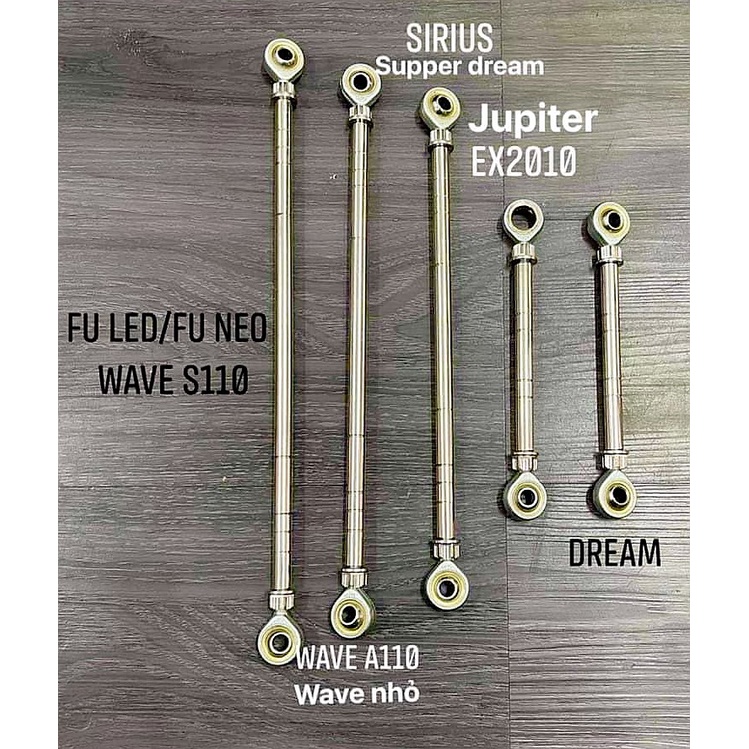 Cây inox giữ má đùm bánh sau dành cho Wave/Fu tăng chỉnh được