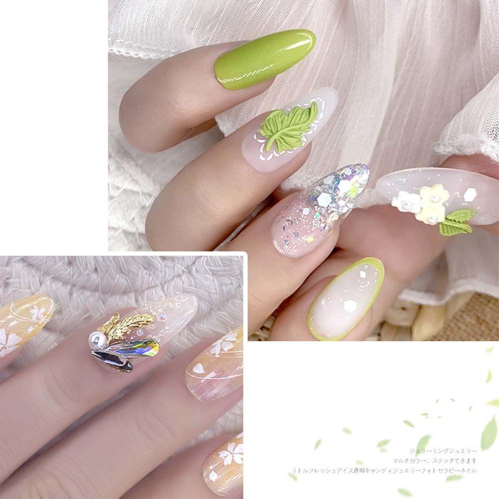 Phụ Kiện Trang Trí Móng Tay Nghệ Thuật DIY Hình Lá Cây Bằng Hợp Kim Tinh Tế