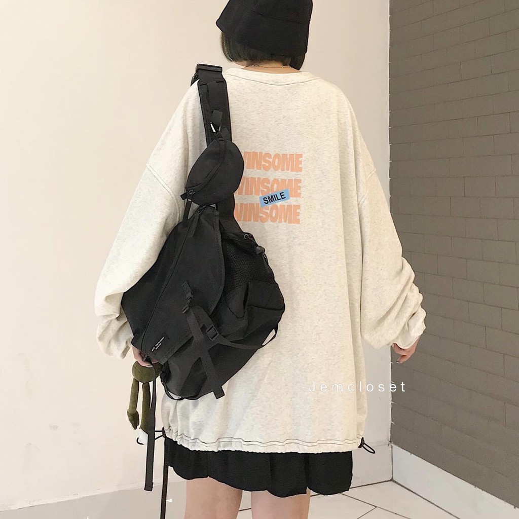 Áo Sweater nữ form rộng WINSOME-1770-Xám Nhạt | BigBuy360 - bigbuy360.vn